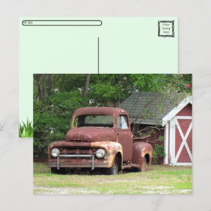 Postübergang - Alter roter Lkw Postkarte