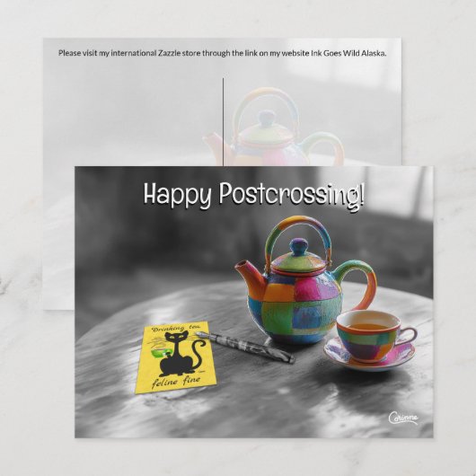 Postübergang Tee - Postkarte (Vorne/Hinten)