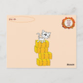 Postüberqueren der Porkchop-Katze / Kätzchen Postk Postkarte (Rückseite)