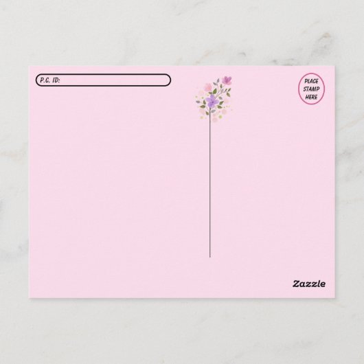 Postüberqueren Muschel Ingwer Blume Floral Postkar Postkarte (Rückseite)