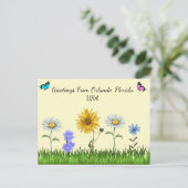 Postüberqueren Niedlicher Blumengruß von der Postk Postkarte (Stehend Vorderseite)