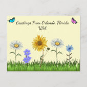 Postüberqueren Niedlicher Blumengruß von der Postk Postkarte (Vorderseite)