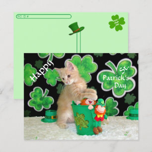 Postüberqueren von Buffington The Cat St. Patrick' Postkarte