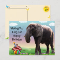 Postüberqueren von Fun Elephant Geburtstagskarte
