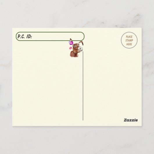 Postüberquerung - Adable Postkarte des Donkey (Rückseite)