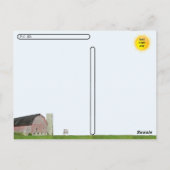 Postüberquerung - Alter roter Stall und Silo Postk Postkarte (Rückseite)