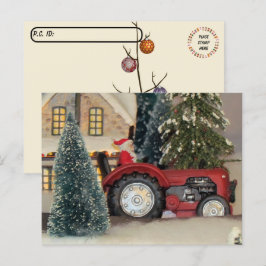 Postüberquerung - Bauernstil Weihnachtsmann Postka Postkarte
