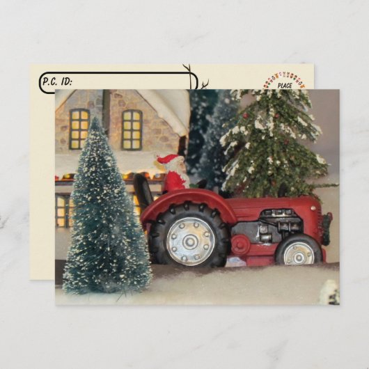 Postüberquerung - Bauernstil Weihnachtsmann Postka Postkarte (Vorne/Hinten)