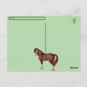 Postüberquerung - Braunes Pferd mit Postage-Look Postkarte (Rückseite)