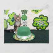 Postüberquerung - Der St. Patrick's Day der Katze Postkarte (Vorderseite)
