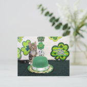 Postüberquerung - Der St. Patrick's Day der Katze Postkarte (Stehend Vorderseite)