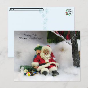 Postüberquerung - Fallen Skaten Santa Claus Postca Postkarte