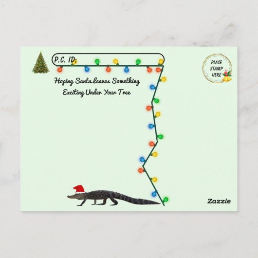Postüberquerung - Florida Gator Weihnachtsbaum Postkarte (Rückseite)