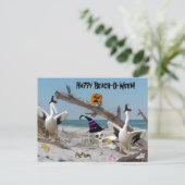 Postüberquerung - glückliches StrandHalloween Postkarte (Stehend Vorderseite)