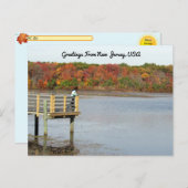 Postüberquerung - Herbstdenken - Helmetta NJ Postkarte (Vorne/Hinten)