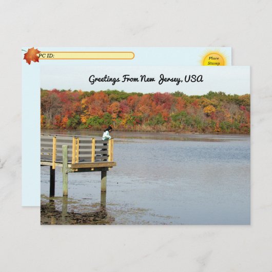 Postüberquerung - Herbstdenken - Helmetta NJ Postkarte (Vorne/Hinten)