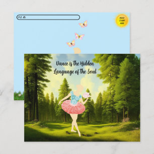 Postüberquerung Kleiner Ballerina Zitat Postkarte