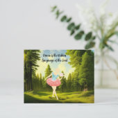 Postüberquerung Kleiner Ballerina Zitat Postkarte (Stehend Vorderseite)