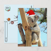 Postüberquerung - Koala Weihnachten Postkarte (Vorne/Hinten)