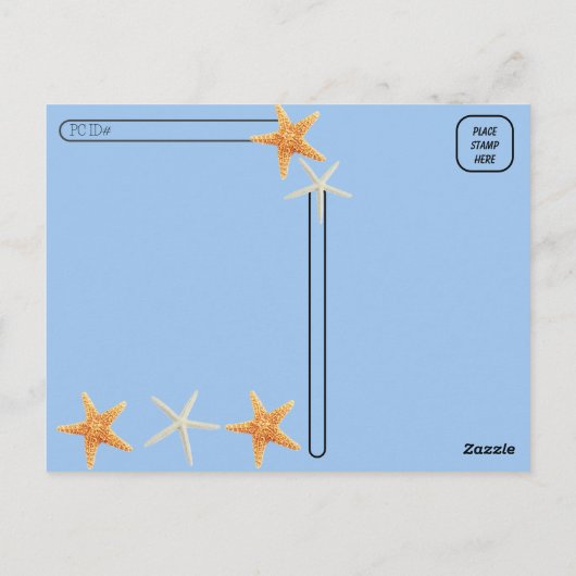 Postüberquerung - Muscheln am Strand Postkarte (Rückseite)