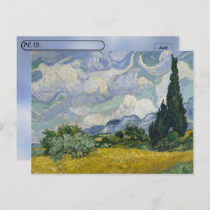 Postüberquerung - Radfelder mit Zypressen Van Gogh Postkarte