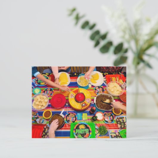 Postüberquerung Taco Fiesta Postkarte (Stehend Vorderseite)