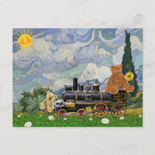 Postüberquerung - Teddybären Feiertagspostkarte (Vorderseite)