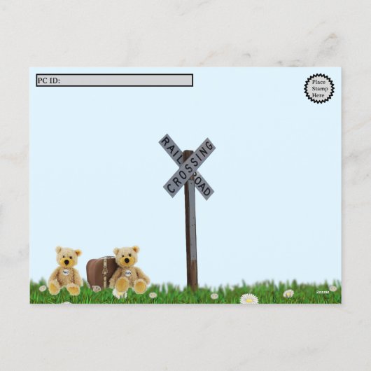 Postüberquerung - Teddybären Feiertagspostkarte (Rückseite)