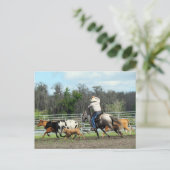 Postüberquerung - The Roundup - Cowboy Postcard Feiertagspostkarte (Stehend Vorderseite)
