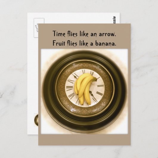 Postüberquerung, Uhr Postkarte (Vorne/Hinten)