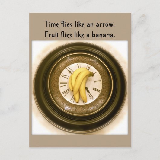 Postüberquerung, Uhr Postkarte (Vorderseite)