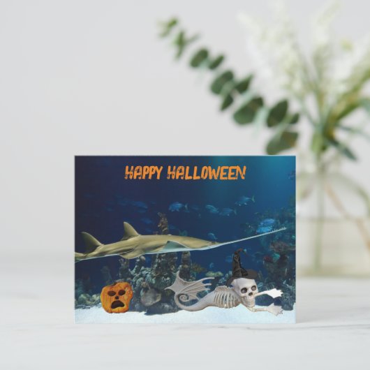 Postüberquerung - unter MeeresHalloween Postkarte (Stehend Vorderseite)