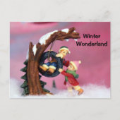 Postüberquerung - Winterwunder Kinderbaumrutsche Postkarte (Vorderseite)