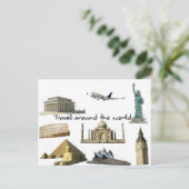 Postverkehr - Reisen um die Welt Postkarte (Stehend Vorderseite)
