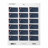 Postversand von Peony Burgundy Navy Adressaufkleber (Vorne)