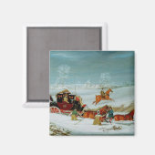 Postwagen im Schnee Magnet (Vorderseite/Rückseite)