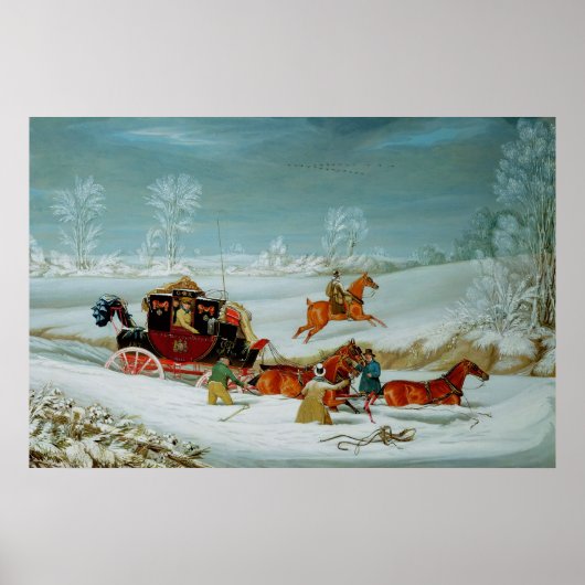 Postwagen im Schnee Poster (Vorne)