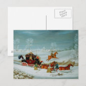 Postwagen im Schnee Postkarte (Vorne/Hinten)