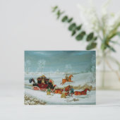 Postwagen im Schnee Postkarte (Stehend Vorderseite)