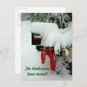 Postweg Neue Anschrift Winterankündigung Ankündigungspostkarte (Vorne/Hinten)