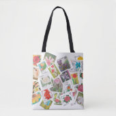 Postwertzeichen-Collage-Tasche Tasche (Vorderseite)