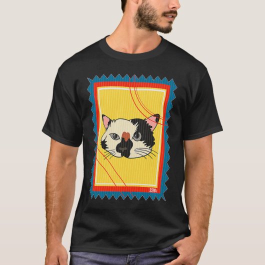 Postwertzeichen geflecktes süßes Kätzchen T-Shirt (Vorderseite)