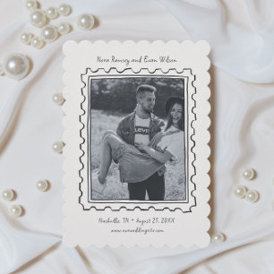 Postwertzeichen Handgezeichnete Save The Date Kart