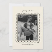 Postwertzeichen handgezeichnete Save-The-Date-Kart Save The Date (Rückseite)
