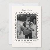 Postwertzeichen handgezeichnete Save-The-Date-Kart Save The Date (Rückseite)
