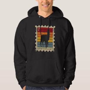 Postwertzeichen mit einem Sonnenuntergangs-Lama Hoodie