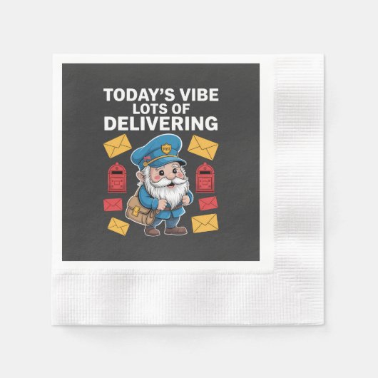 Postzustellergnome Post Serviette (Vorderseite)