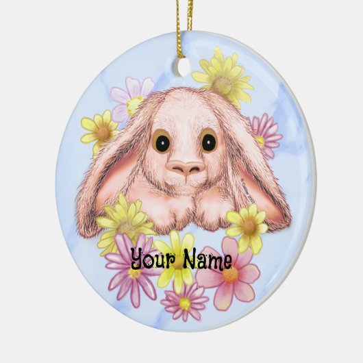 Posy Bunny Rabbit Keramik Ornament (Links)