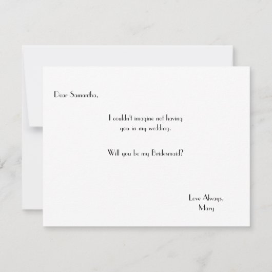 Posy Garden | Bridesmaid Einladung (Rückseite)