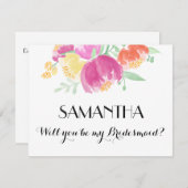 Posy Garden | Bridesmaid Einladung (Vorne/Hinten)